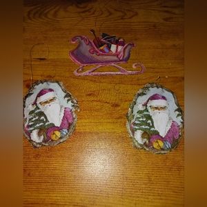 Set of 3 beautiful Tin ornament
